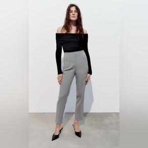 Zara Pants with a High Waist - Pearl Gray - NWT